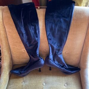 Sergio Rossi black velvet stocking boots, size 36